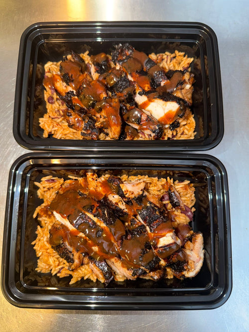 Caribbean Jerk Chicken Thigh with Rice & Peas - Bulking