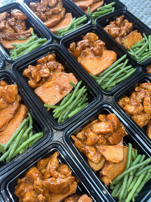 BBQ Chicken, Sweet Potato & Green Beans - Bulking