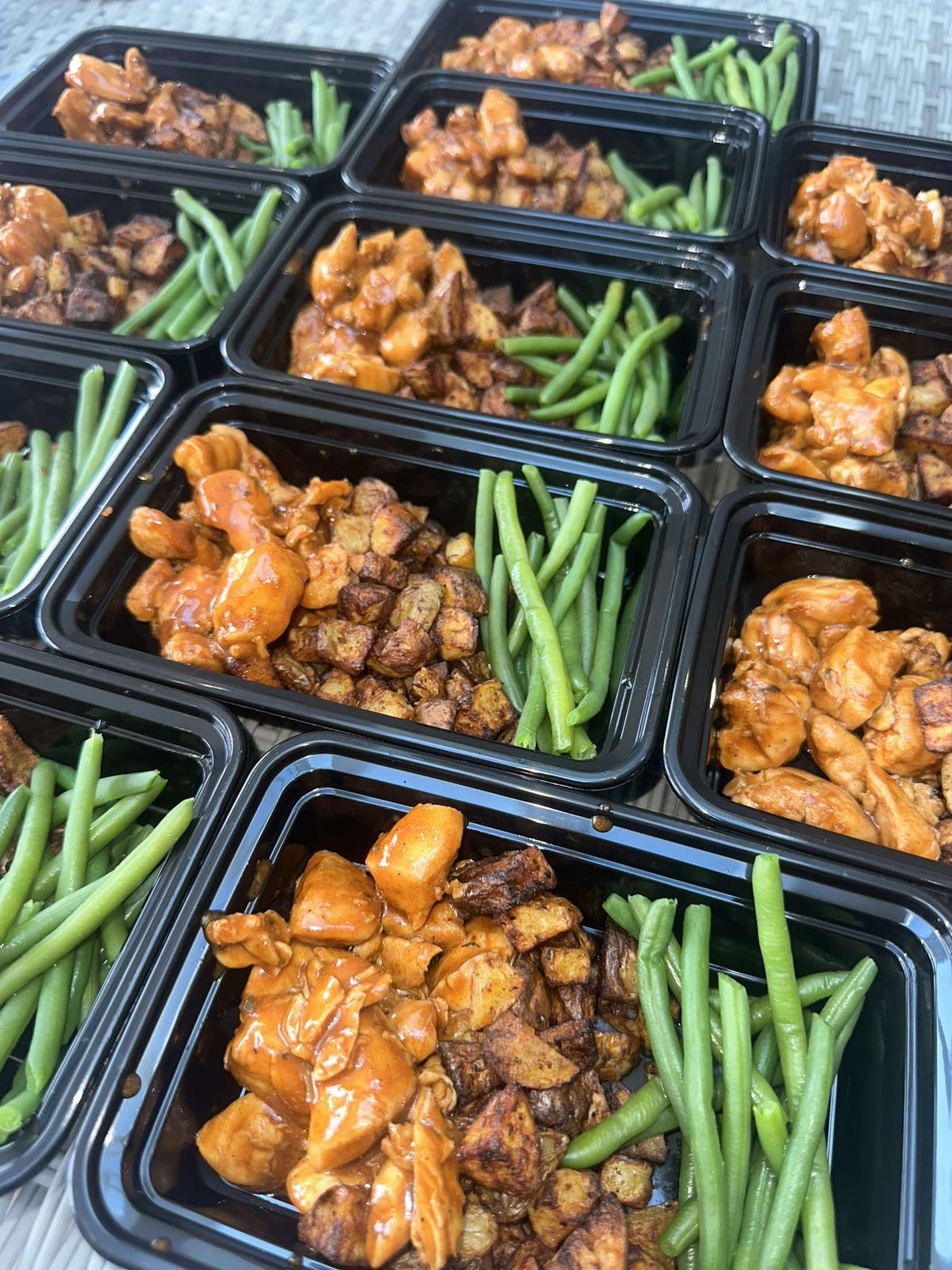Honey BBQ Chicken, Potatoes & Green Beans - Bulking